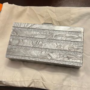 Milanblocks Lucite silver clutch